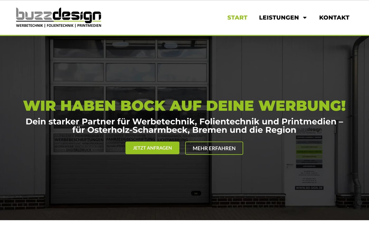 Website bd-sign.de, Werbetechnik aus Osterholz-Scharmbeck