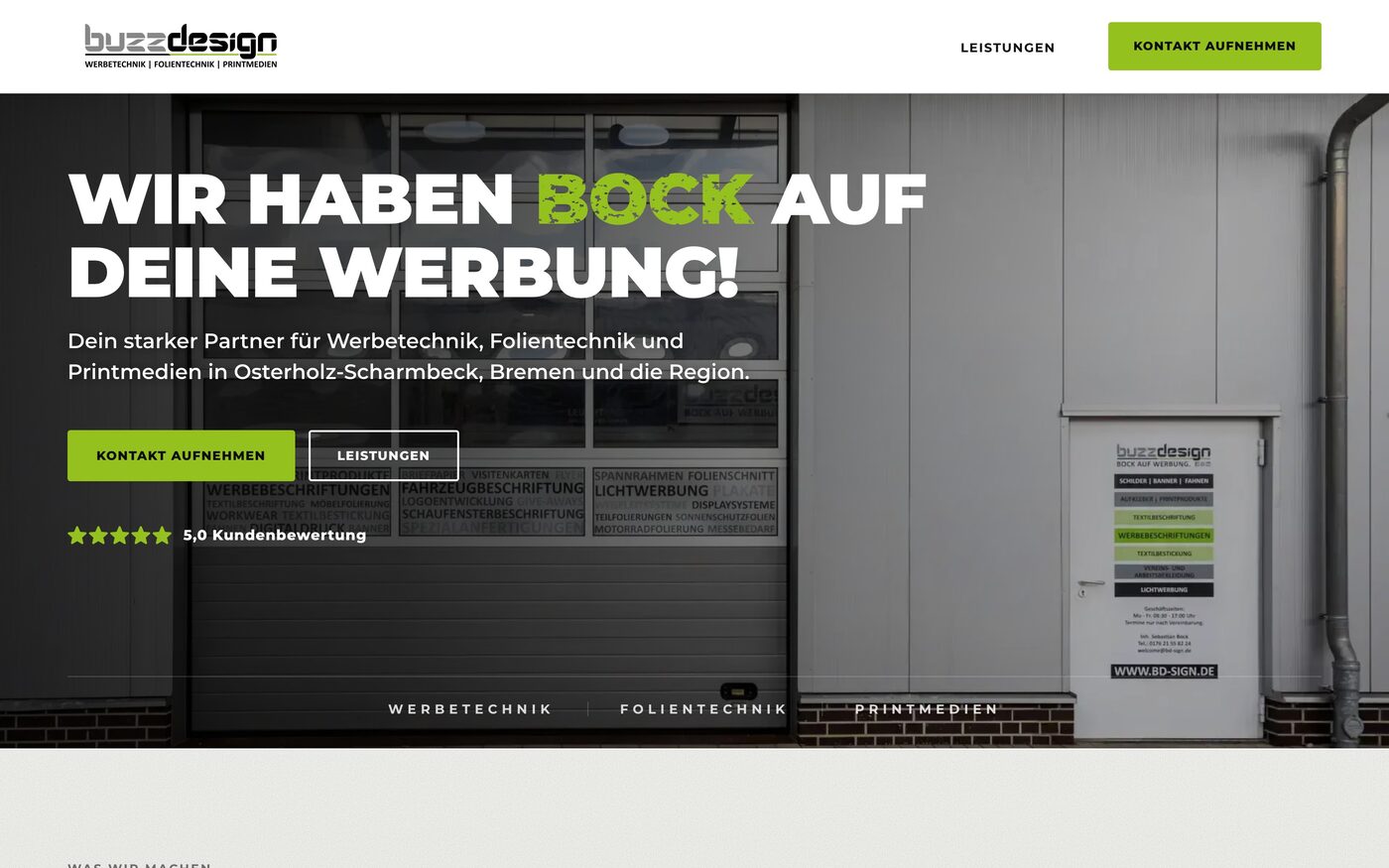 Website bd-sign.de, Werbetechnik aus Osterholz-Scharmbeck